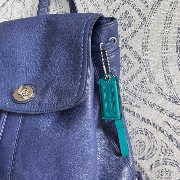 Coach Leather Mini Backpack in Periwinkle Blue & Turquoise - Picture 2 of 13